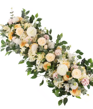 Kunstmatige Bloemen Wanddecoratie – Zijde Pioen en Rozen Bloemenrij voor Bruiloft en Feest Achtergrond