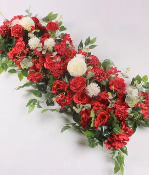 Kunstmatige Bloemen Wanddecoratie – Zijde Pioen en Rozen Bloemenrij voor Bruiloft en Feest Achtergrond