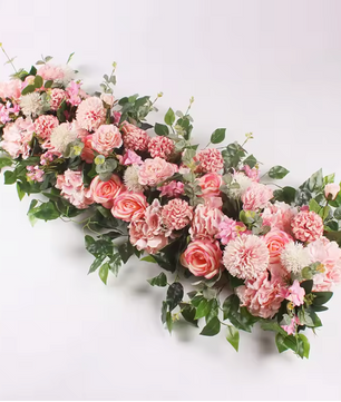 Kunstmatige Bloemen Wanddecoratie – Zijde Pioen en Rozen Bloemenrij voor Bruiloft en Feest Achtergrond