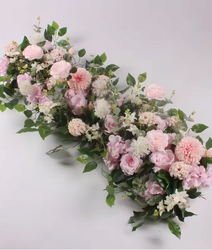 Kunstmatige Bloemen Wanddecoratie – Zijde Pioen en Rozen Bloemenrij voor Bruiloft en Feest Achtergrond