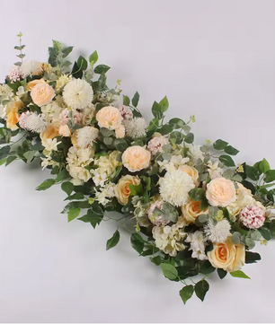 Kunstmatige Bloemen Wanddecoratie – Zijde Pioen en Rozen Bloemenrij voor Bruiloft en Feest Achtergrond
