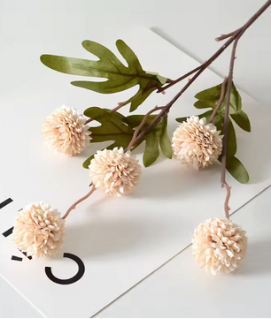 5-Hoofdige Paardenbloem Kunstbloem – Decoratieve Bloemsteel voor Bruiloft en Interieur