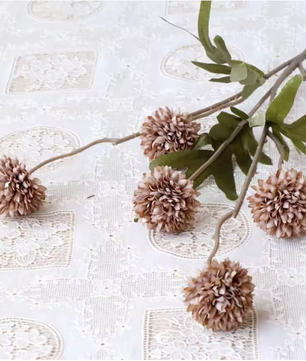 5-Hoofdige Paardenbloem Kunstbloem – Decoratieve Bloemsteel voor Bruiloft en Interieur