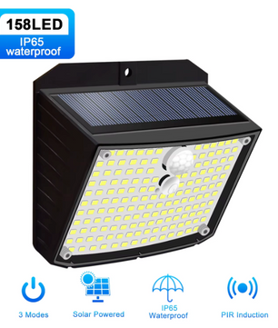 158 LED Zonne Wandlamp met Bewegingssensor – Waterdichte Buitenverlichting voor Tuin en Garage