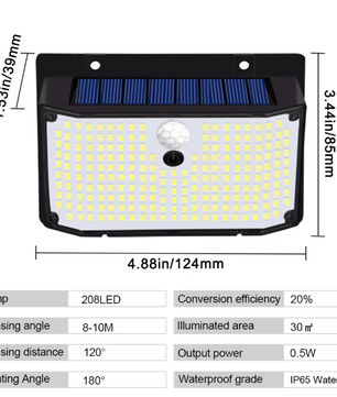 158 LED Zonne Wandlamp met Bewegingssensor – Waterdichte Buitenverlichting voor Tuin en Garage