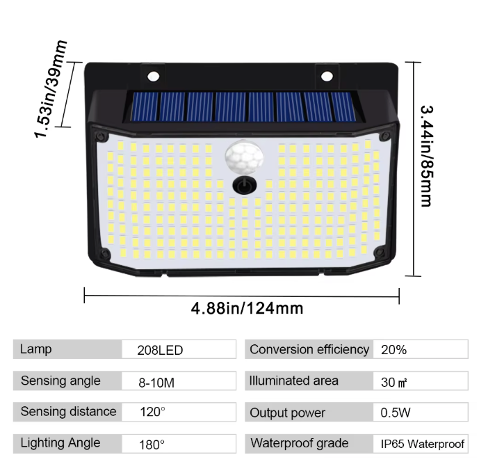 158 LED Zonne Wandlamp met Bewegingssensor – Waterdichte Buitenverlichting voor Tuin en Garage