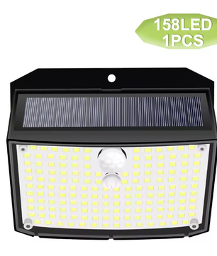 158 LED Zonne Wandlamp met Bewegingssensor – Waterdichte Buitenverlichting voor Tuin en Garage