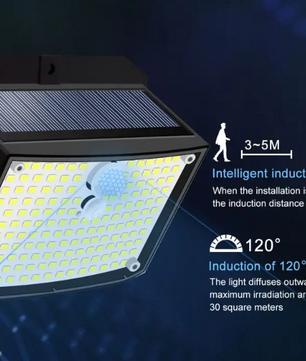 158 LED Zonne Wandlamp met Bewegingssensor – Waterdichte Buitenverlichting voor Tuin en Garage