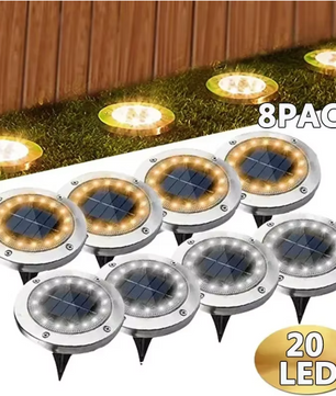 Solar Grondlampen Set – Ondergrondse LED Tuinverlichting voor Pad, Gazon en Tuin