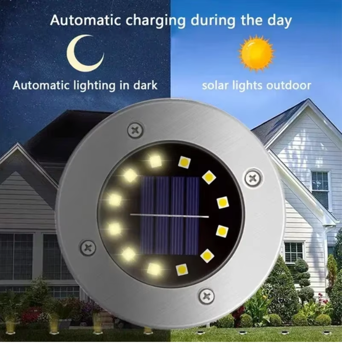 Solar Grondlampen Set – Ondergrondse LED Tuinverlichting voor Pad, Gazon en Tuin