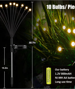 Solar Vuurvlieg Tuinverlichting – Bewegende LED Buitenlamp voor Sfeervolle Tuindecoratie