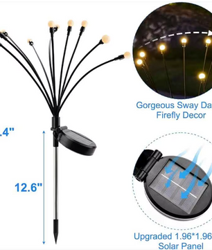 Solar Vuurvlieg Tuinverlichting – Bewegende LED Buitenlamp voor Sfeervolle Tuindecoratie