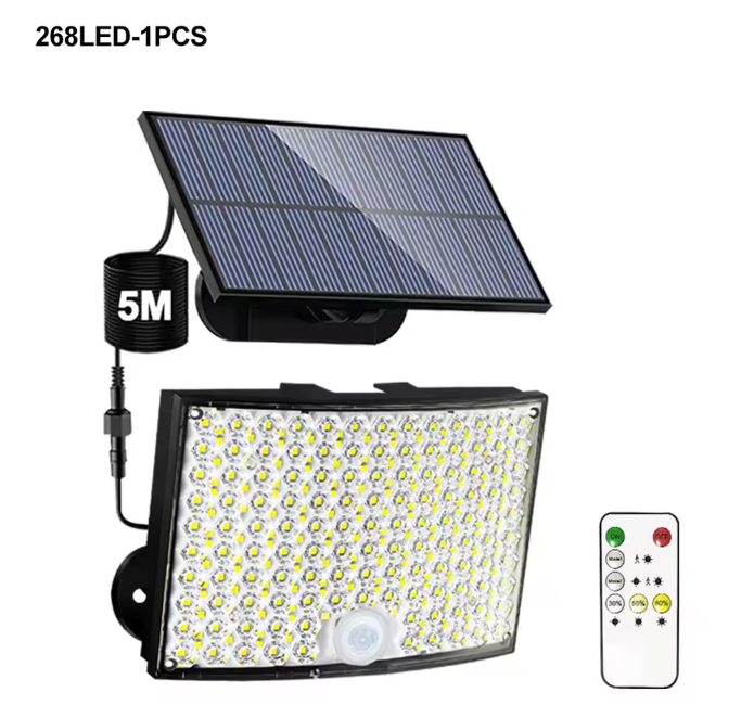 Solar LED Buitenlamp met Bewegingssensor – Waterdichte Beveiligingsverlichting voor Tuin en Garage