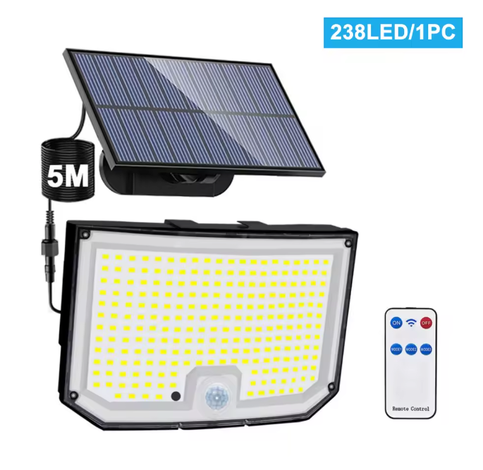 Solar LED Buitenlamp met Bewegingssensor – Waterdichte Beveiligingsverlichting voor Tuin en Garage