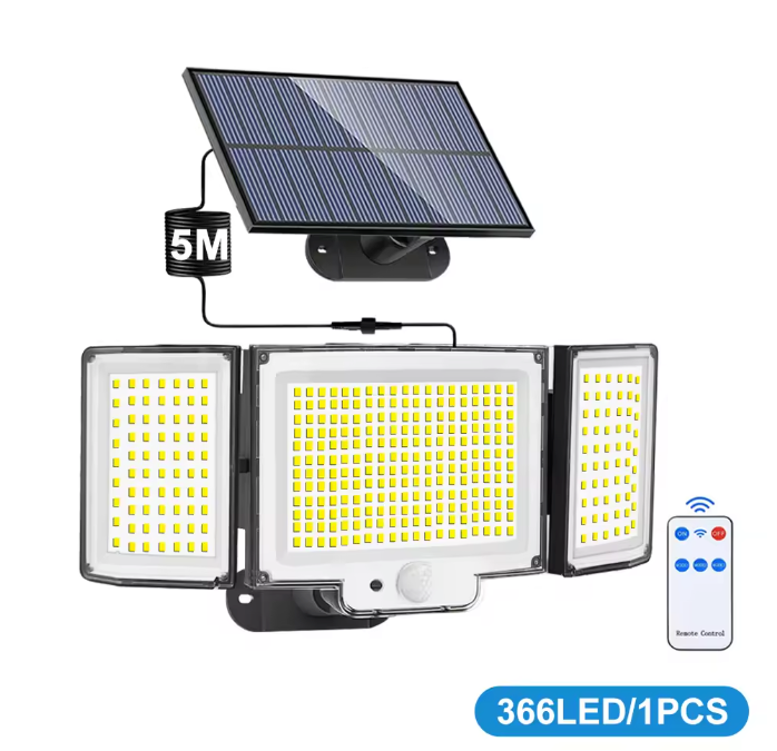 Solar LED Buitenlamp met Bewegingssensor – Waterdichte Beveiligingsverlichting voor Tuin en Garage
