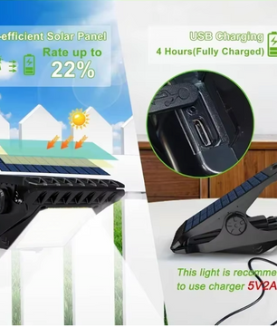 Solar Clip Lamp met Bewegingssensor – 58 LED Draadloze Hekverlichting voor Tuin en Patio