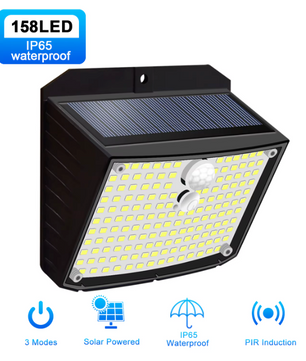 158 LED Solar Wandlamp met Bewegingssensor – Waterdichte Buitenverlichting voor Tuin en Garage
