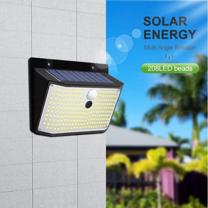 158 LED Solar Wandlamp met Bewegingssensor – Waterdichte Buitenverlichting voor Tuin en Garage