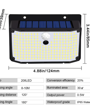 158 LED Solar Wandlamp met Bewegingssensor – Waterdichte Buitenverlichting voor Tuin en Garage