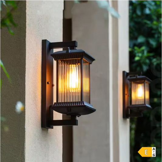 Metalen Buitenwandlamp met Glas – Waterdichte Wandverlichting voor Tuin en Balkon