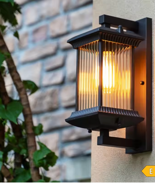 Metalen Buitenwandlamp met Glas – Waterdichte Wandverlichting voor Tuin en Balkon