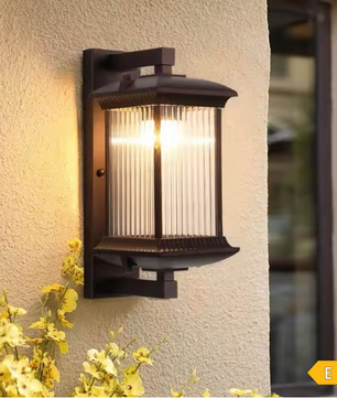 Metalen Buitenwandlamp met Glas – Waterdichte Wandverlichting voor Tuin en Balkon