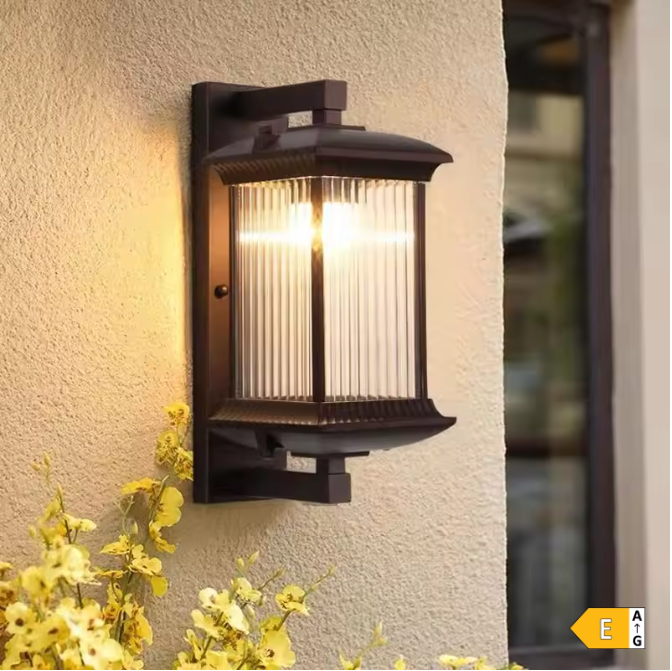 Metalen Buitenwandlamp met Glas – Waterdichte Wandverlichting voor Tuin en Balkon
