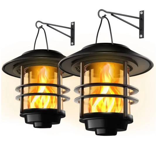 Solar Hangende Lantaarn met Flikkerende Vlam – Waterdichte Buitenlantaarn voor Tuin en Patio