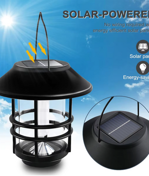 Solar Hangende Lantaarn met Flikkerende Vlam – Waterdichte Buitenlantaarn voor Tuin en Patio