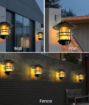 Solar Hangende Lantaarn met Flikkerende Vlam – Waterdichte Buitenlantaarn voor Tuin en Patio