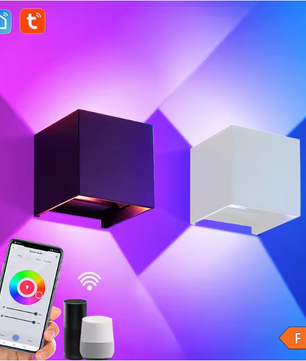 Smart LED Buitenwandlamp RGB+CCT – App en Spraakgestuurde Tuinverlichting met Instelbare Hoek