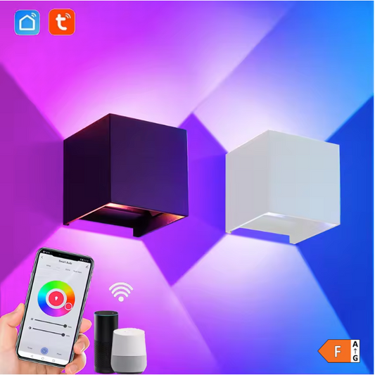 Smart LED Buitenwandlamp RGB+CCT – App en Spraakgestuurde Tuinverlichting met Instelbare Hoek