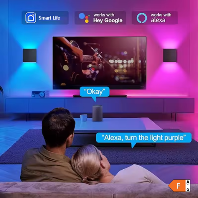 Smart LED Buitenwandlamp RGB+CCT – App en Spraakgestuurde Tuinverlichting met Instelbare Hoek