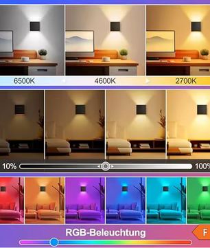 Smart LED Buitenwandlamp RGB+CCT – App en Spraakgestuurde Tuinverlichting met Instelbare Hoek