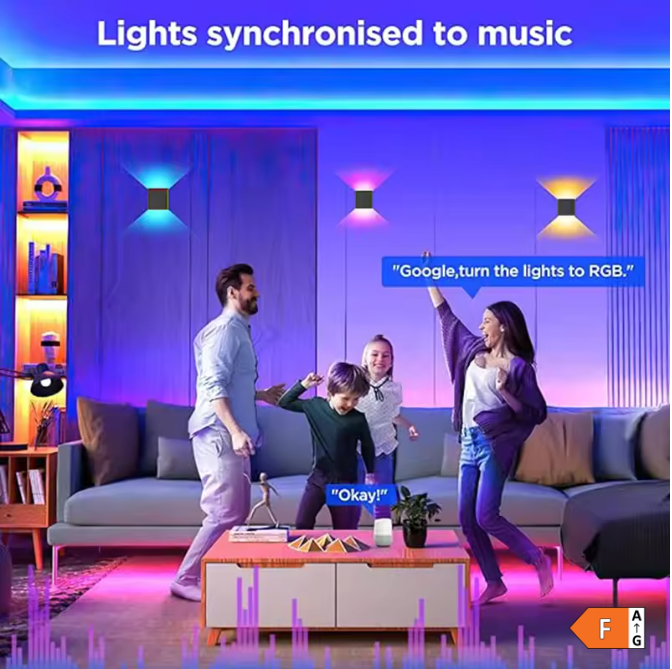 Smart LED Buitenwandlamp RGB+CCT – App en Spraakgestuurde Tuinverlichting met Instelbare Hoek