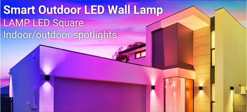 Smart LED Buitenwandlamp RGB+CCT – App en Spraakgestuurde Tuinverlichting met Instelbare Hoek
