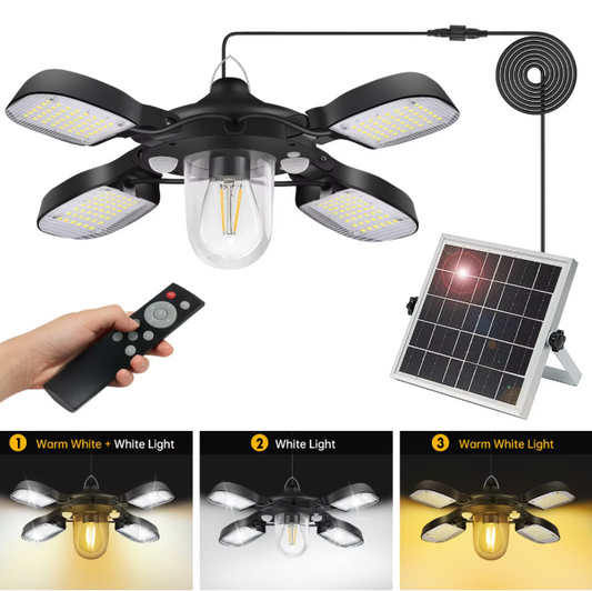 192 LED Solar Schuurlamp met Bewegingssensor – Hangende Buitenlamp voor Schuur en Tuinhuis