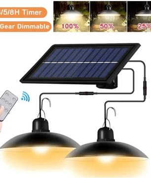 Solar Hanglamp met Afstandsbediening – Waterdichte LED Schuurlamp voor Tuin en Tuinhuis