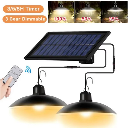 Solar Hanglamp met Afstandsbediening – Waterdichte LED Schuurlamp voor Tuin en Tuinhuis