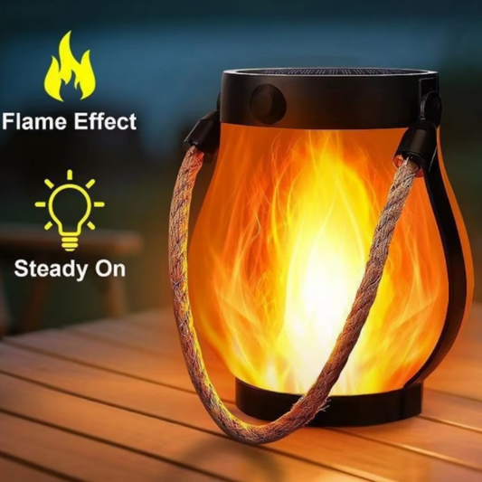 Solar Vlamlantaarn Hangend – Flikkerende LED Buitenlantaarn met USB en Zonne-energie
