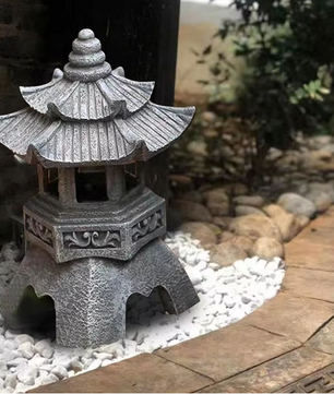 Solar Pagode Tuinlantaarn – Japanse LED Tuinlamp Standbeeld voor Balkon en Tuin