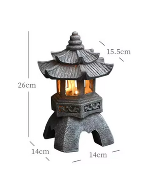 Solar Pagode Tuinlantaarn – Japanse LED Tuinlamp Standbeeld voor Balkon en Tuin