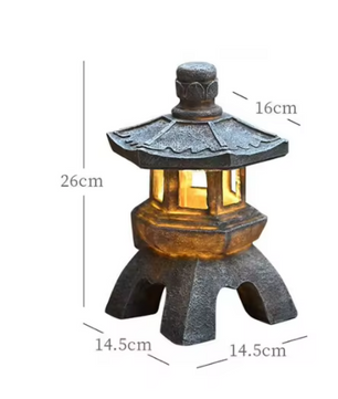Solar Pagode Tuinlantaarn – Japanse LED Tuinlamp Standbeeld voor Balkon en Tuin