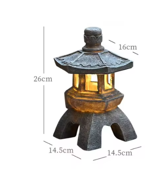 Solar Pagode Tuinlantaarn – Japanse LED Tuinlamp Standbeeld voor Balkon en Tuin