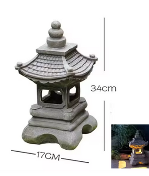 Solar Pagode Tuinlantaarn – Japanse LED Tuinlamp Standbeeld voor Balkon en Tuin