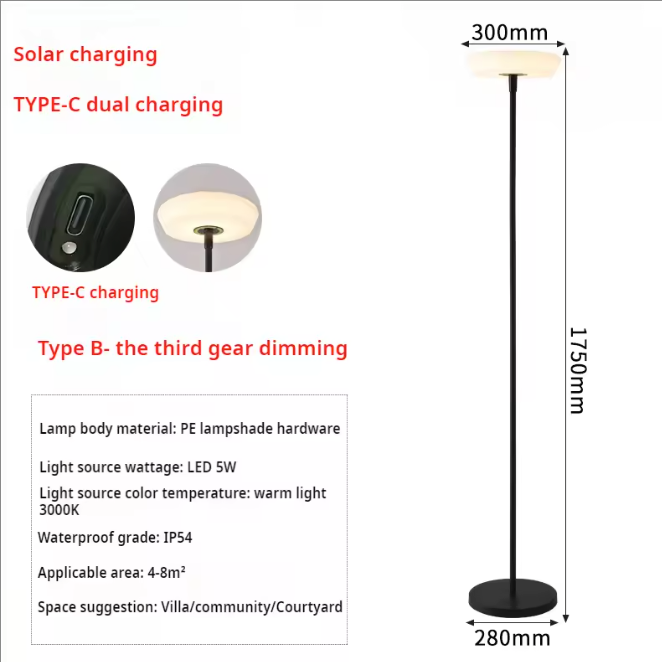 Moderne Solar Tuinlamp – Waterdichte LED Gazonlamp voor Tuin en Terras