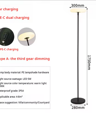 Moderne Solar Tuinlamp – Waterdichte LED Gazonlamp voor Tuin en Terras