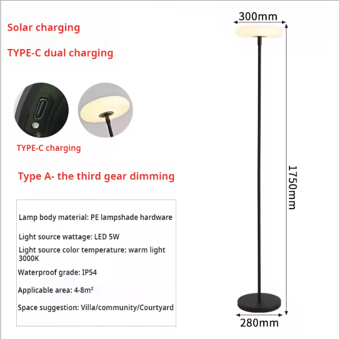 Moderne Solar Tuinlamp – Waterdichte LED Gazonlamp voor Tuin en Terras