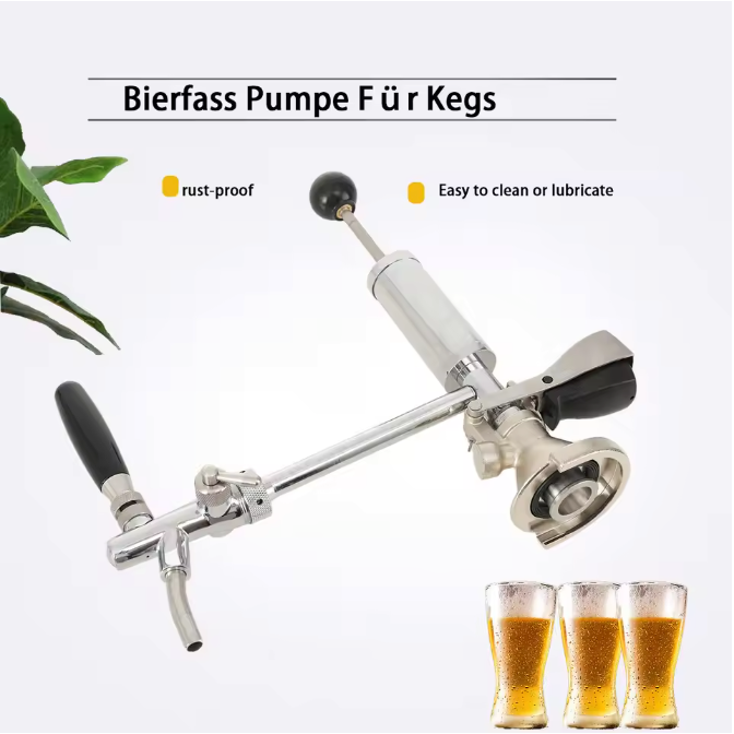 RVS Bierpomp 4 inch – Handmatige Biervat Pomp voor Feesten en Homebrew