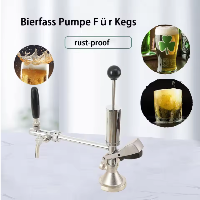 RVS Bierpomp 4 inch – Handmatige Biervat Pomp voor Feesten en Homebrew